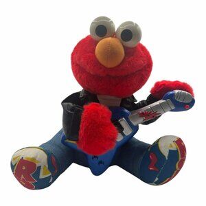 VTG Tyco Rock and Roll Elmo with Guitar Plush Doll Sings Shakes Tested Working